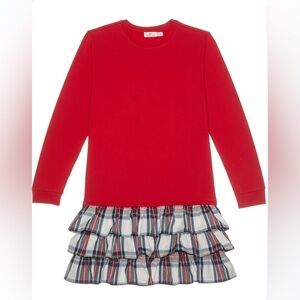 Vineyard Vines Girls Sweatshirt Tiered Dress